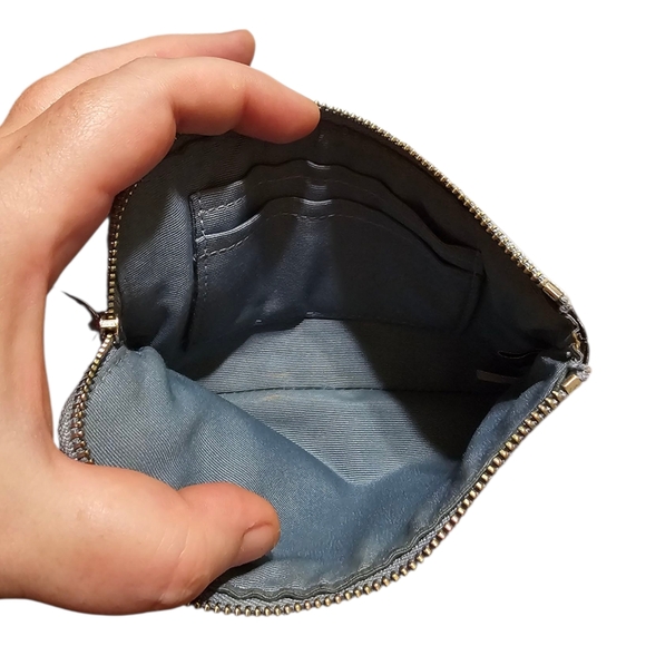 Coach Signature PVC Corner Zip Wristlet Baby Blue GUC - Picture 5 of 6